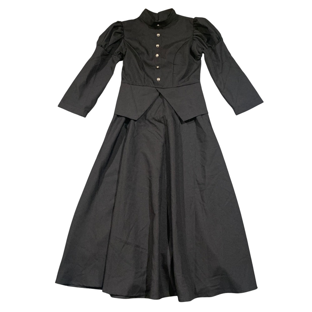 FunCostumes Victorian Dress Women Large Black Gothic Steampunk Pioneer Cosplay